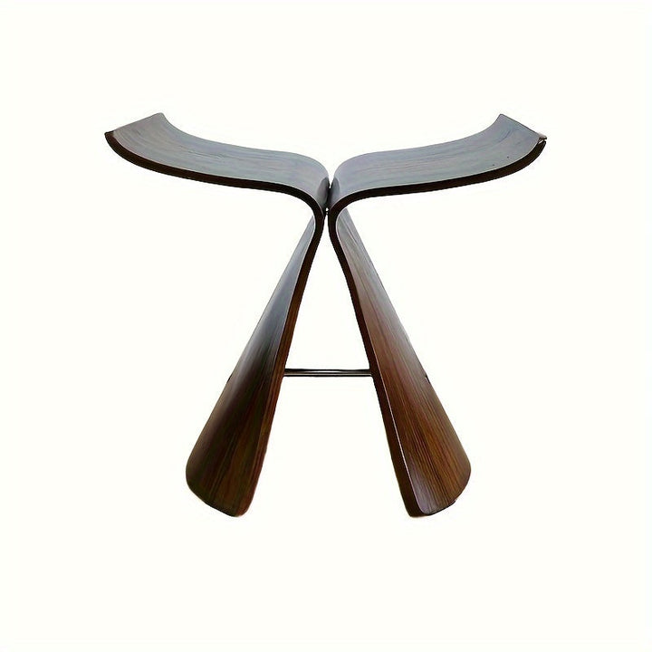Vintage style butterfly stool, modern solid wood design, perfect small stool for living room & entry.