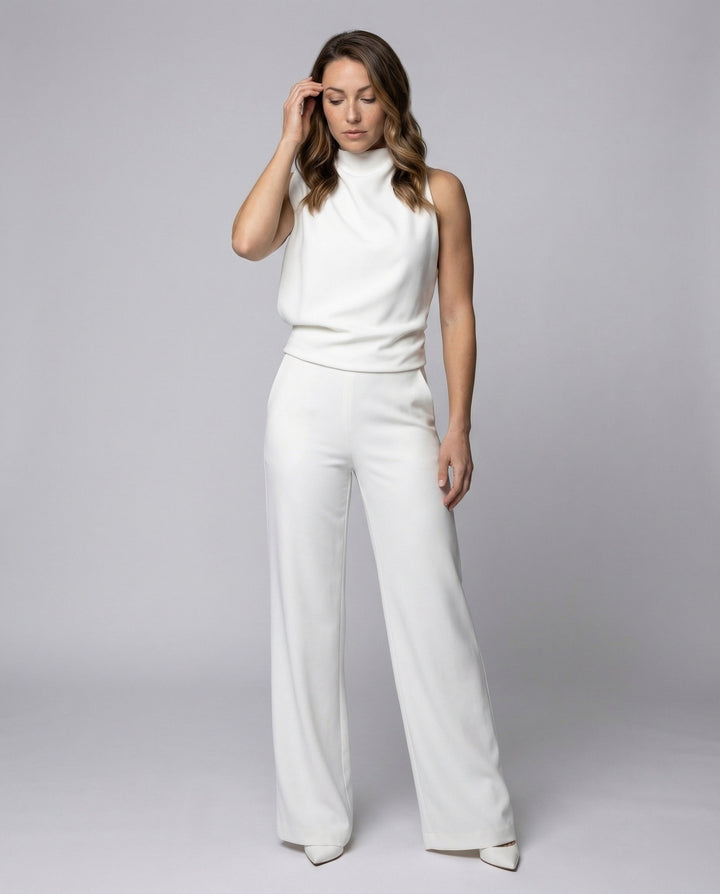 Elegant tailored women's jumpsuit for sophisticated evening wear & formal occasions.