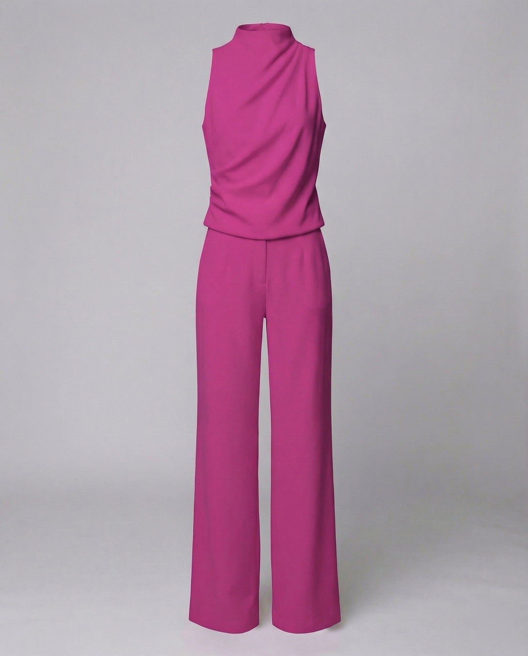 Confident in this elegant tailored women's jumpsuit, designed for sophisticated formal & evening occasions.