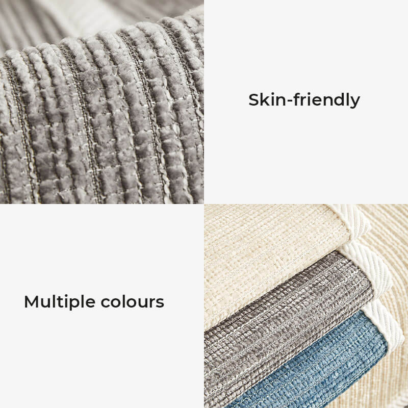 Elegant waterproof chenille sofa cover in soft hues, offering antimicrobial protection and sleek design for home decor.