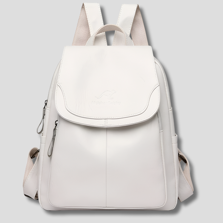 Elegant women's anti-theft leather backpack, perfect for daily use & secure travel.