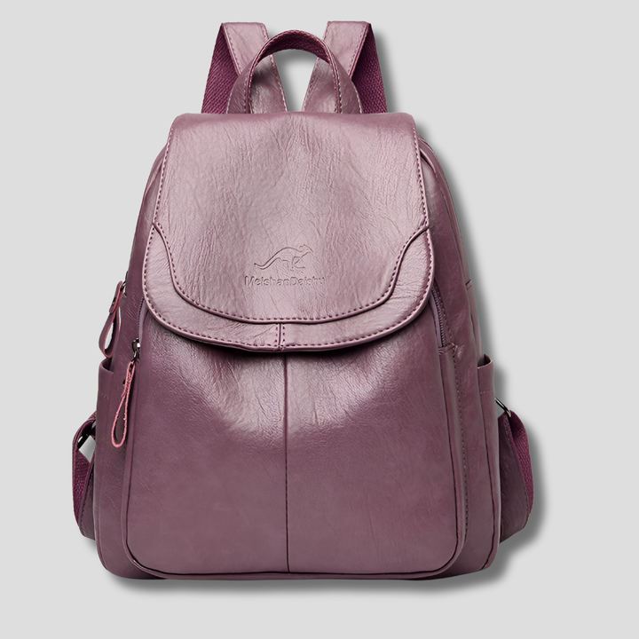 Secure & elegant women's anti-theft leather backpack, a stylish choice for travel, work, or daily fashion.
