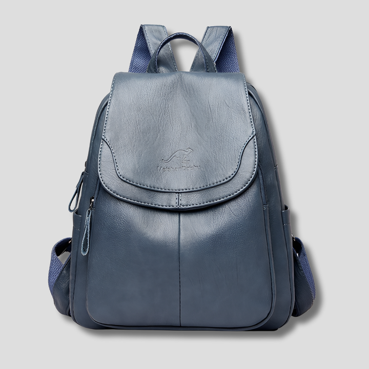 Stylish anti-theft leather backpack for women, featuring elegant design and secure compartments.