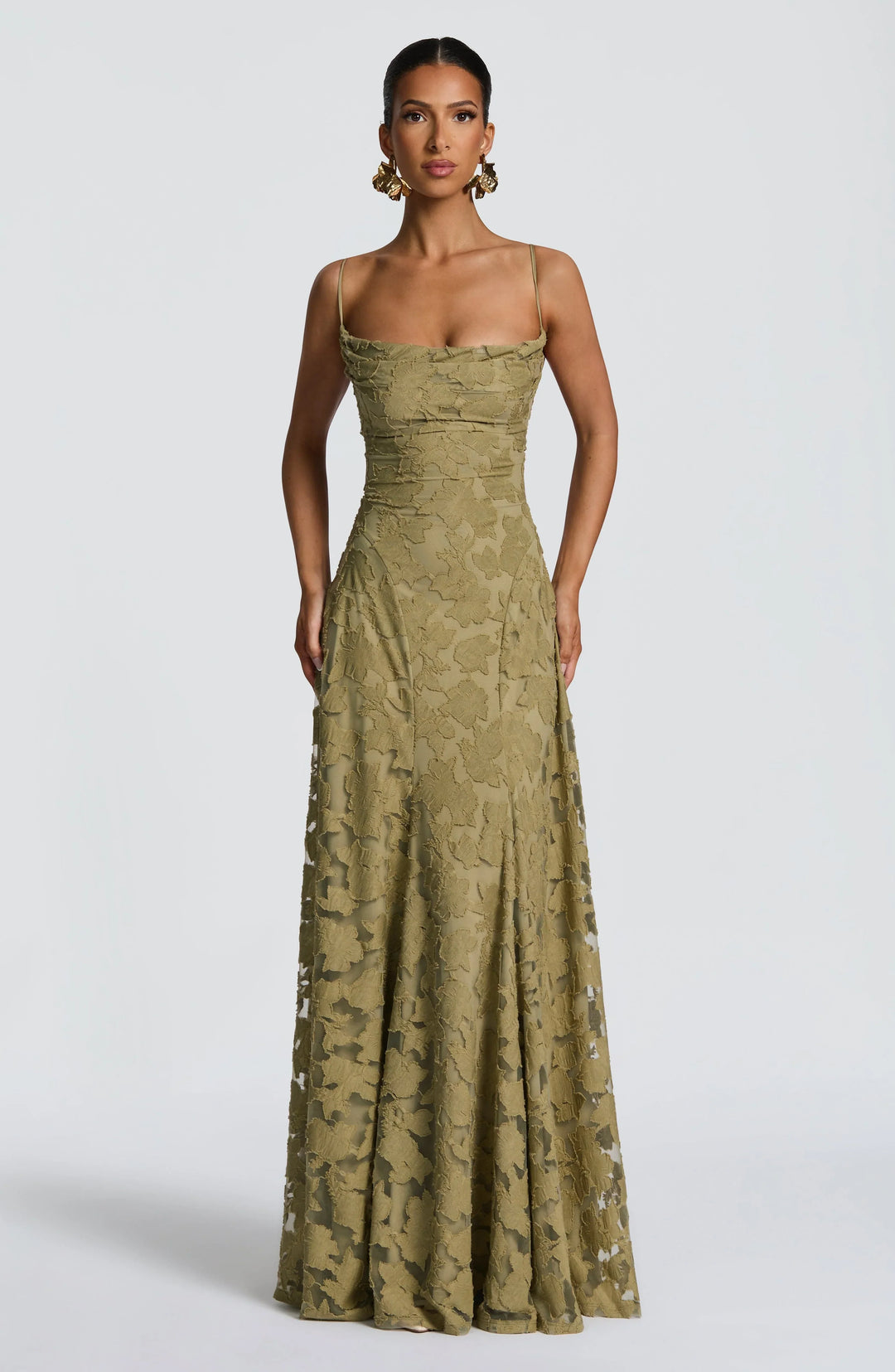 Beautiful women's summer maxi dress with a flattering backless cut and delicate spaghetti straps.