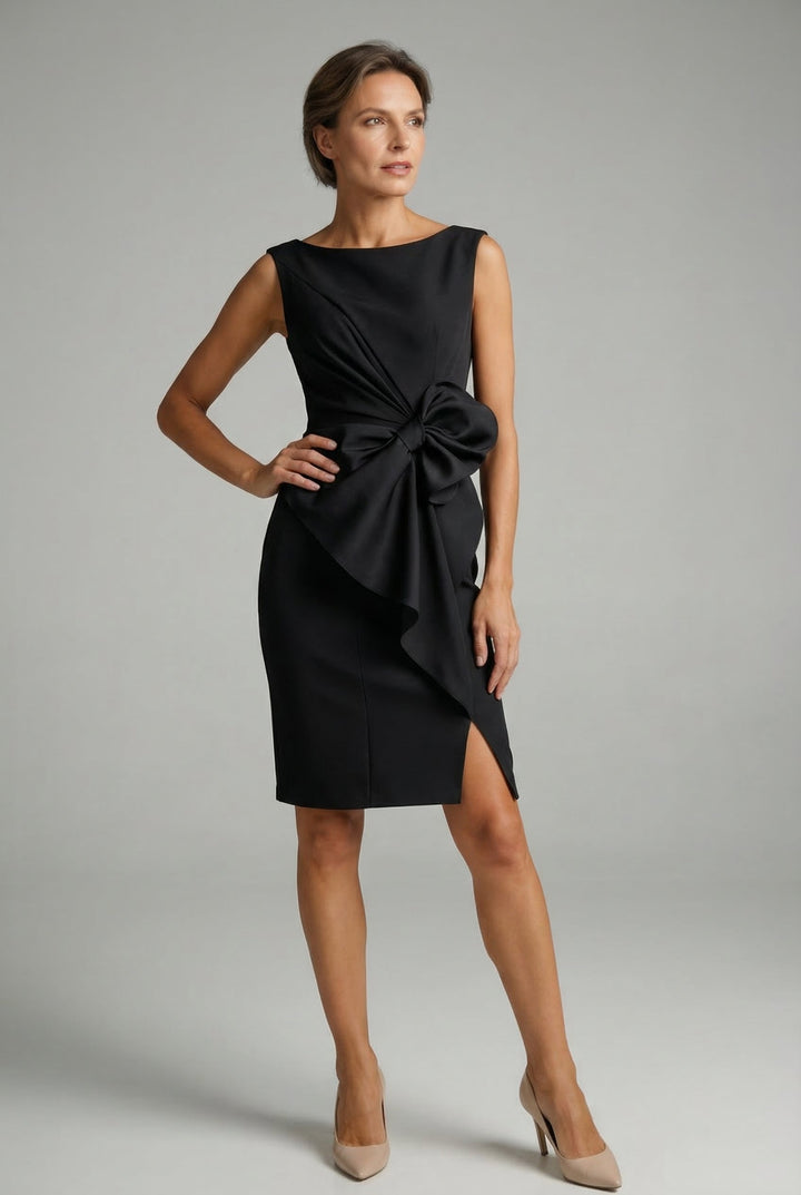 Women's elegant bow waist pencil midi dress, a stunning formal wear choice for special events.