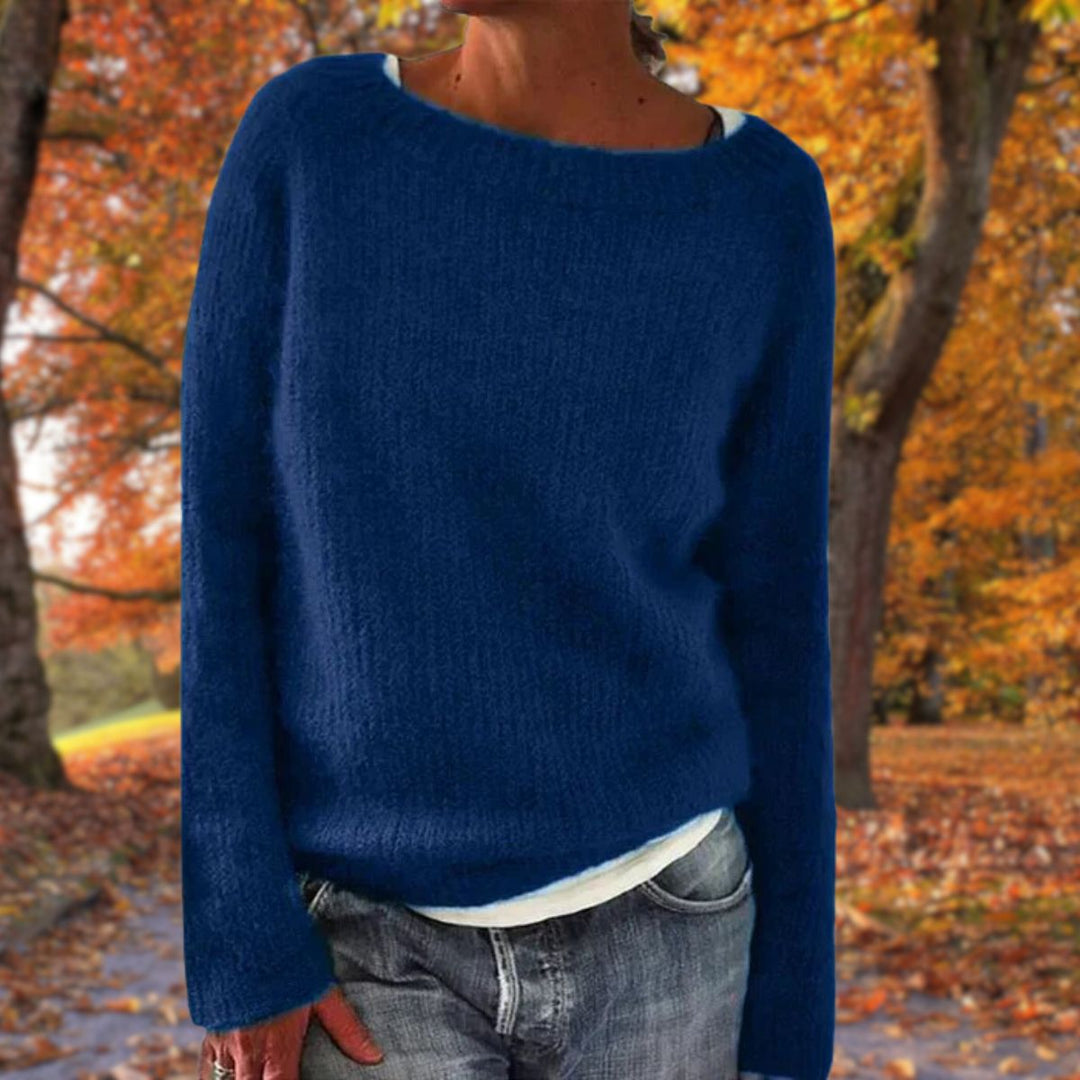 Versatile women's elegant knit sweater. Classic design, warm & stylish for autumn & winter fashion.