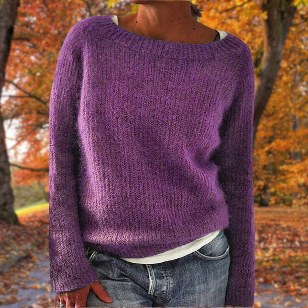 Classic women's knit pullover. Soft, warm knitwear for comfortable autumn & winter fashion versatility.