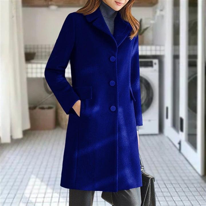 Chic women's long winter coat, a versatile & warm outerwear piece for daily wear.