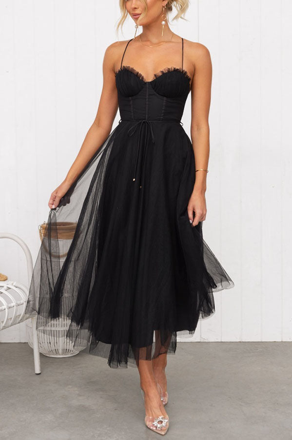 Versatile elegant midi dress for women, suitable as occasion wear, party dress, or formal evening attire.