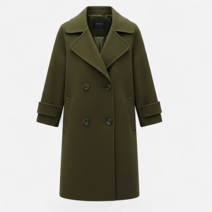 Chic women's fall trench coat, double-breasted design with a flattering slim, tailored fit.