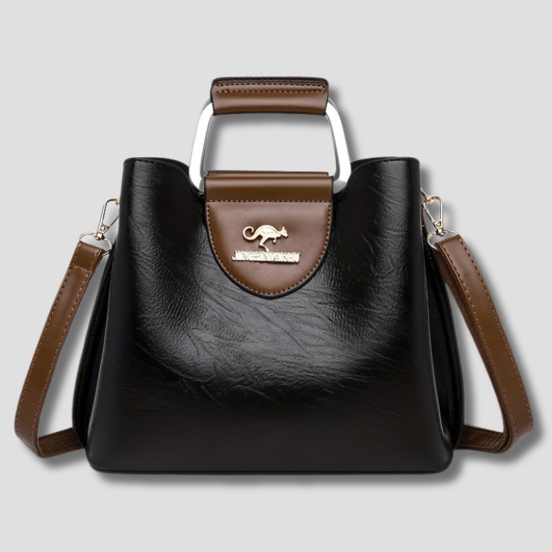 Elegant women's leather shoulder bag in a classic style, ideal for versatile everyday use.
