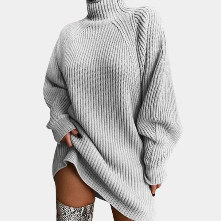 Casual chic women's long sleeve turtleneck sweater, a versatile layering piece for cozy winter wear.