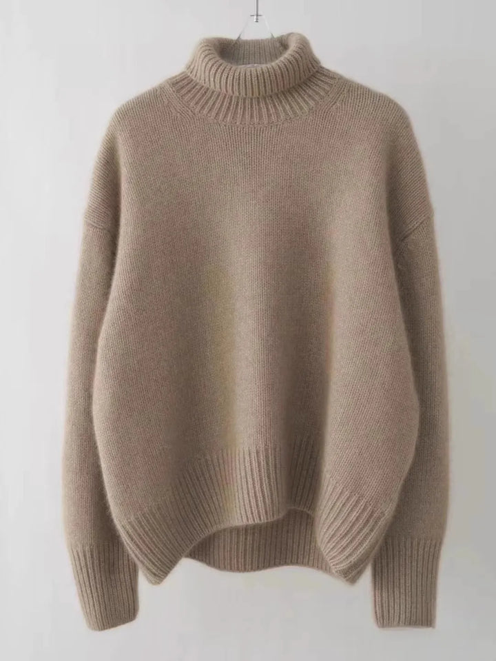 New women's luxe turtleneck sweater, a cozy long sleeve top for elegant winter fashion & casual chic outfits.