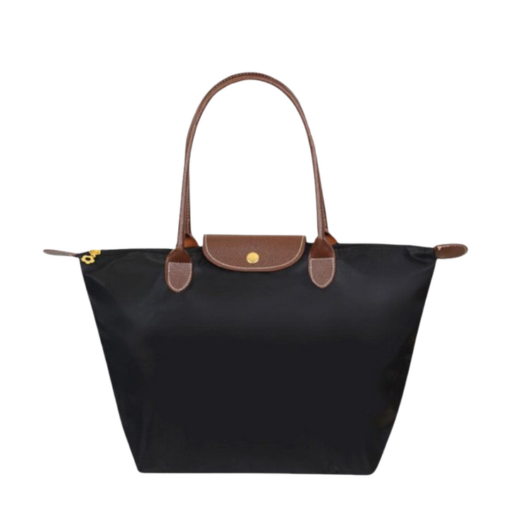 Elegant women's luxury tote shoulder bag with secure zipper closure. Spacious and stylish for everyday use.
