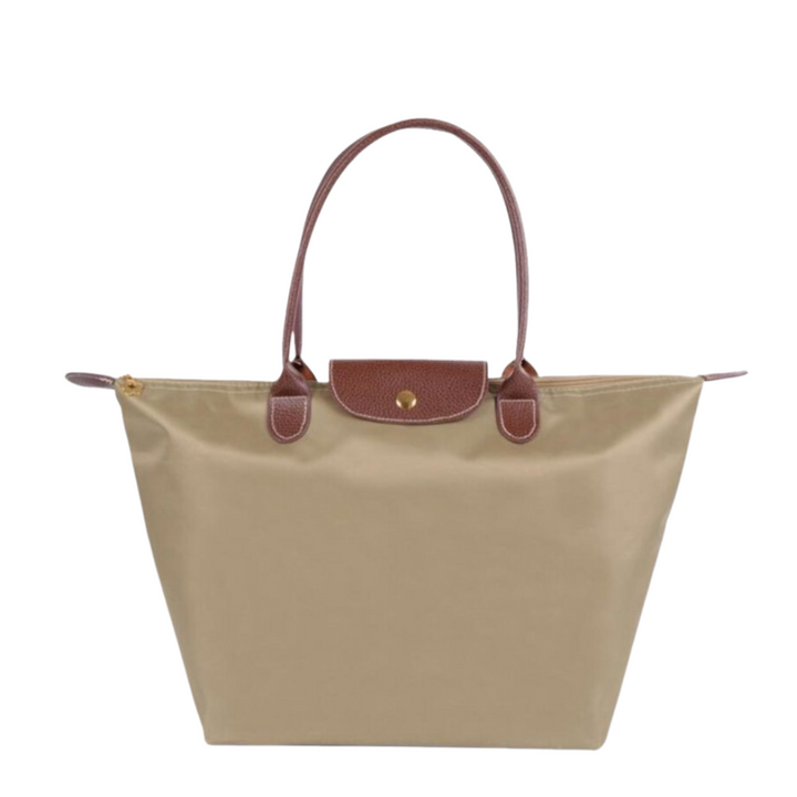 Stylish women's luxury tote bag with a secure zipper, multi-pockets, and elegant design. Ideal shoulder bag.