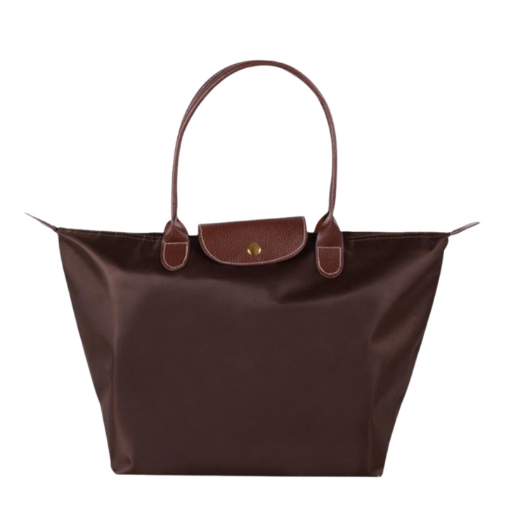 Large capacity women's travel tote shoulder bag with secure zipper & multi-pockets, perfect for work or daily use.