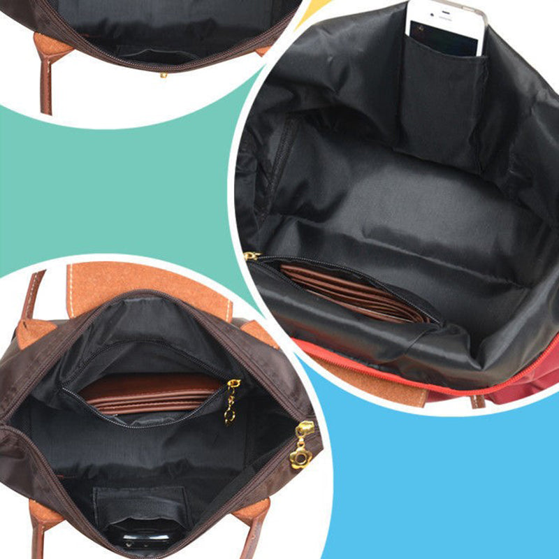 Modern elegant women's tote bag. Practical large capacity shoulder bag with secure zipper, perfect for daily use.