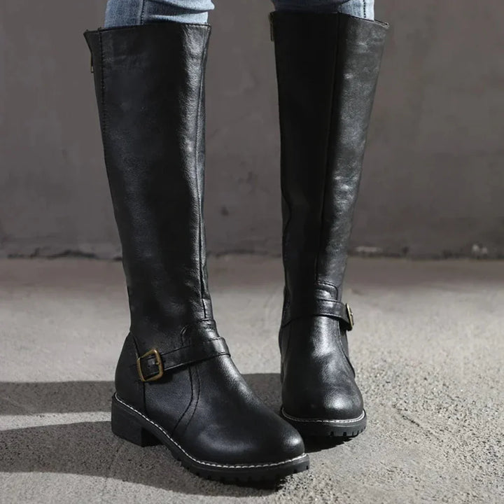 Classic women's mid-calf dress boots, elegant & comfortable. Perfect stylish footwear for autumn/winter.