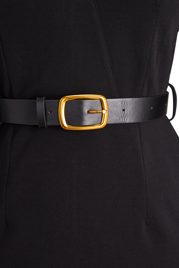 Dynamic shot of women's elegant midi graduation dress, mandarin collar, perfect for ceremony.