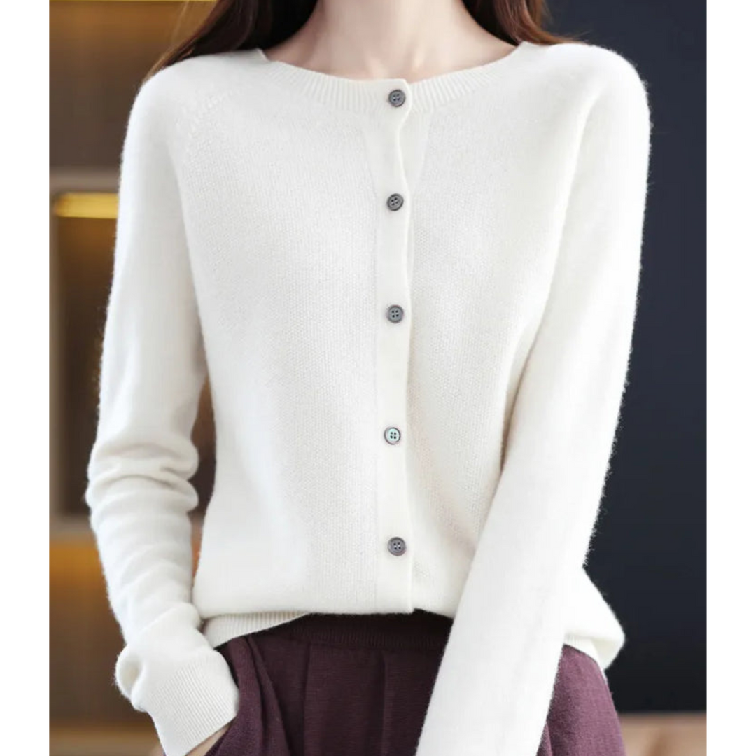 Cozy women's long sleeve cardigan, an everyday layering piece for chic fall fashion.