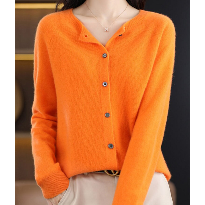 Soft knit women's everyday cardigan, elegant and cozy for versatile layering year-round.