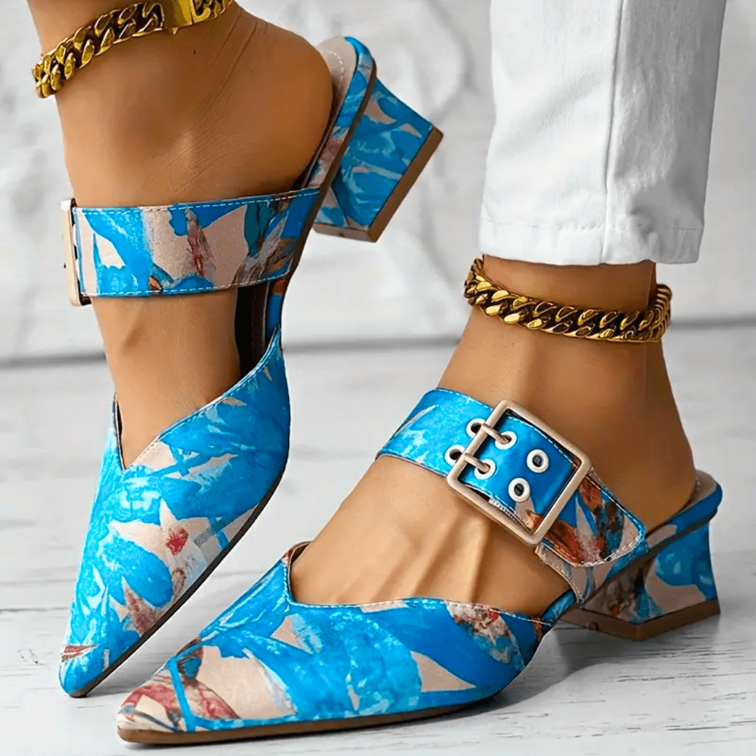Vibrant women's statement heels. Colorful party shoes for a chic, fashion-forward look. Versatile occasion footwear.