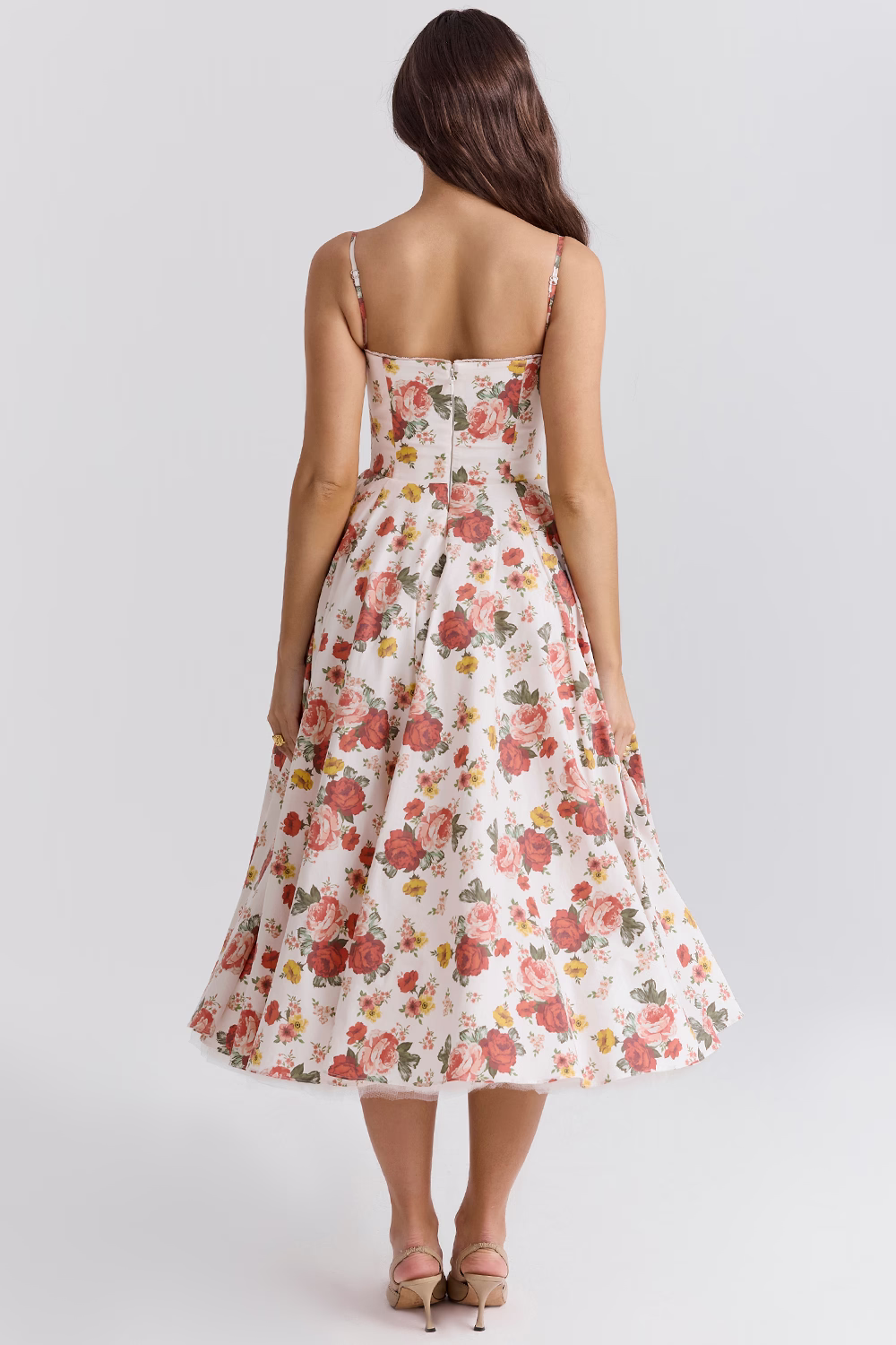 Chic Women's Formal Midi Dress, Royale design, elegant, structured bodice for a flattering silhouette.