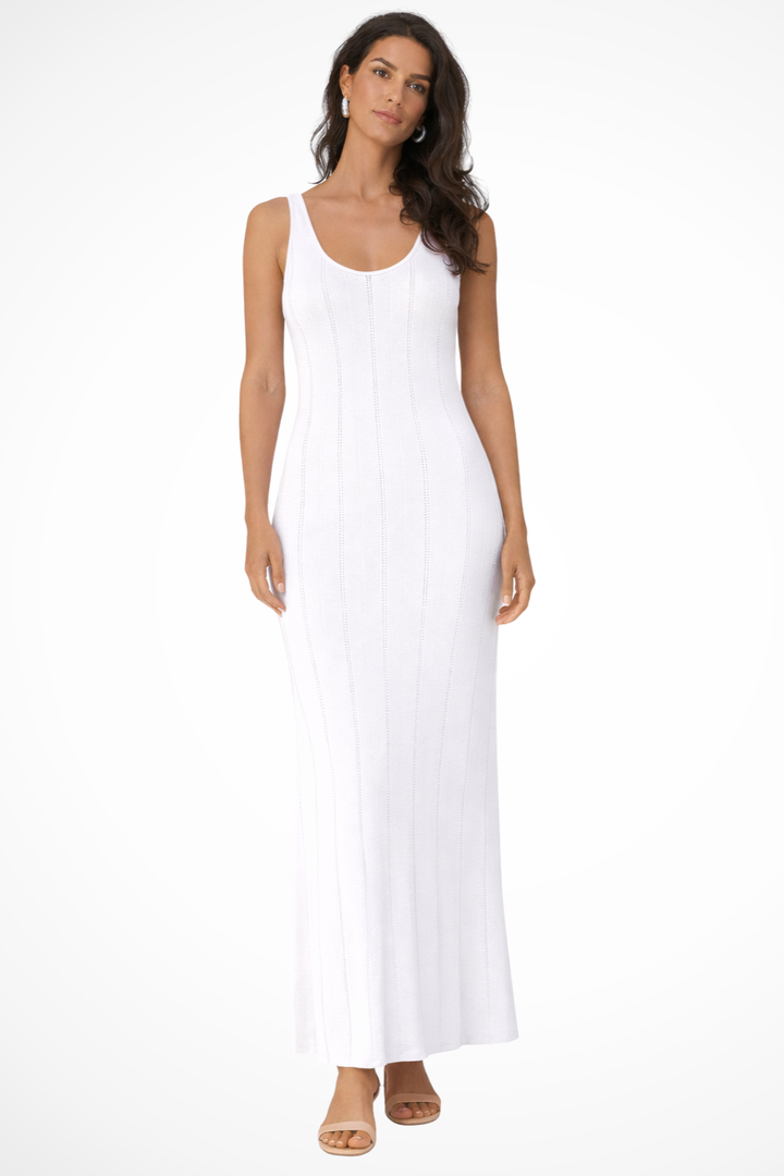 Summer elegant women's V-neck sleeveless maxi dress, ideal for formal occasions, evening wear & chic events.