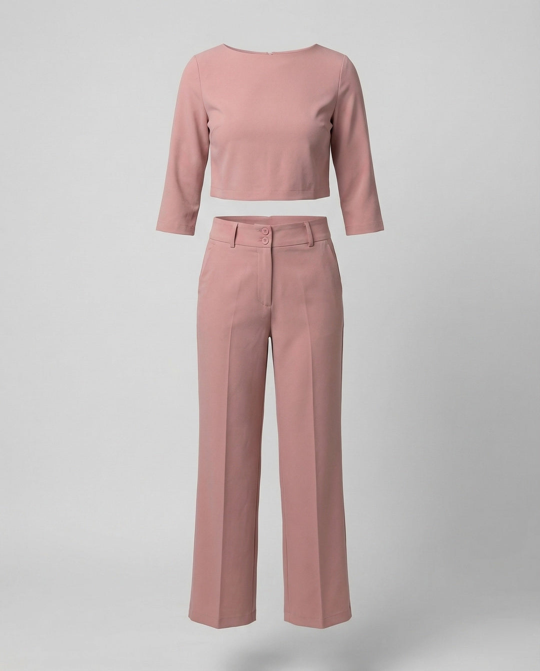 Versatile women's tailored pants set, ideal for office or casual autumn wear, offering a chic, comfortable fit.