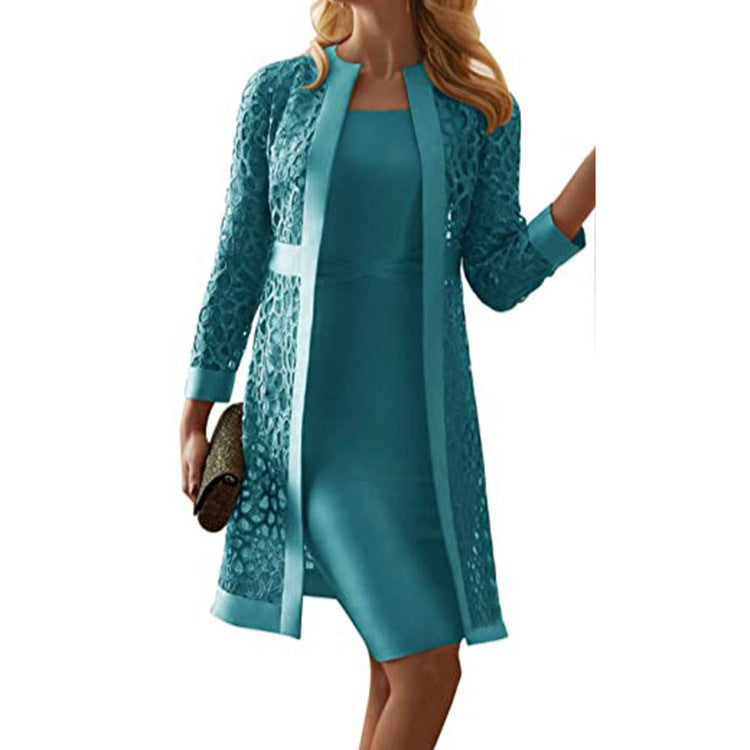 Chic women's two-piece dress set. Features an elegant design, ideal for special occasions, formal parties & evening wear.