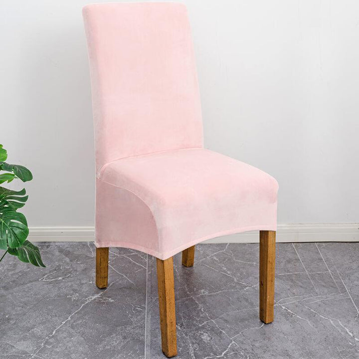 XL Stretch Velvet Dining Chair Cover - Peacock Blue, showcases plush velvet texture, ideal for home or events, fits armless chairs