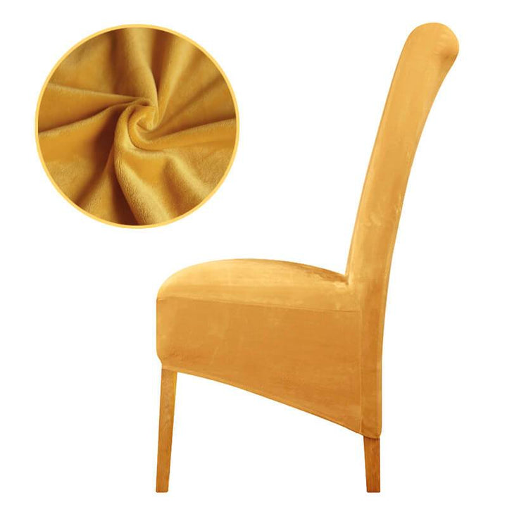 XL Stretch Velvet Dining Chair Cover - Red, showcases plush velvet texture, ideal for home or events, fits armless chairs