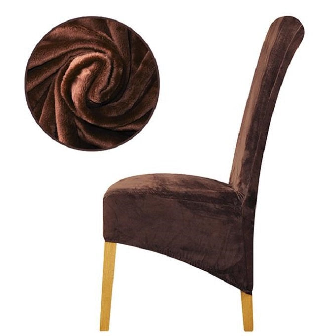 XL Stretch Velvet Dining Chair Cover - Royal Blue, showcases plush velvet texture, ideal for home or events, fits armless chairs