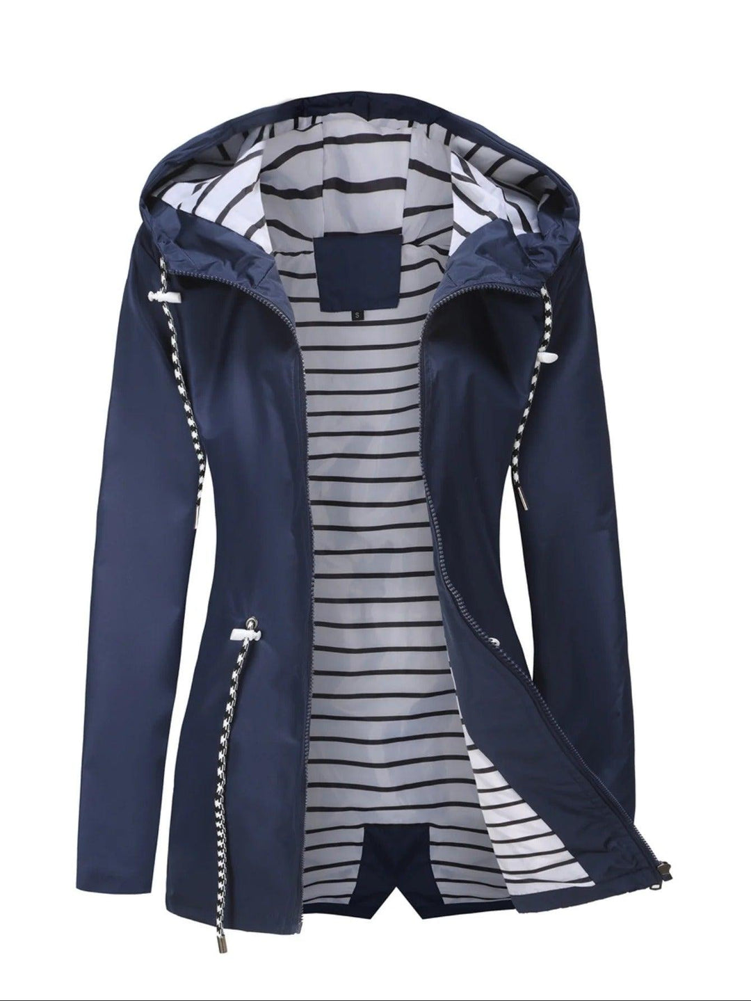 Stylish women's waterproof summer coat, perfect for lightweight rain protection and fashion-forward outdoor wear.