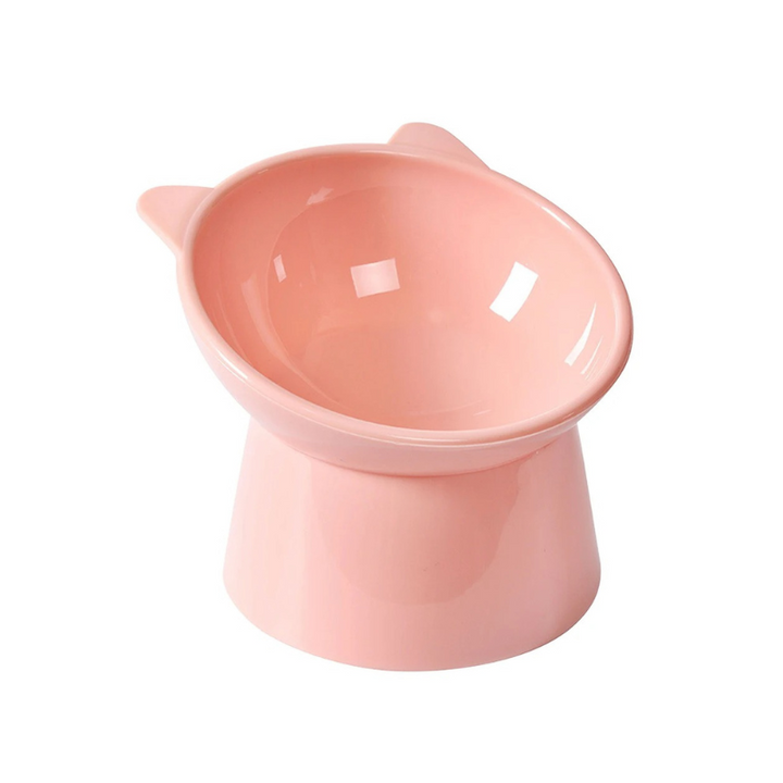 Modern elevated pet feeder for cats & small dogs. Ergonomic design supports digestion, anti-vomit & pet care.