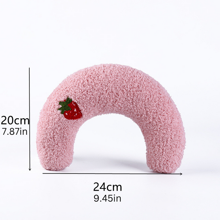 Soft dog bed with ergonomic neck support pillow, promoting deep sleep & canine comfort. Ideal pet bed for rest.