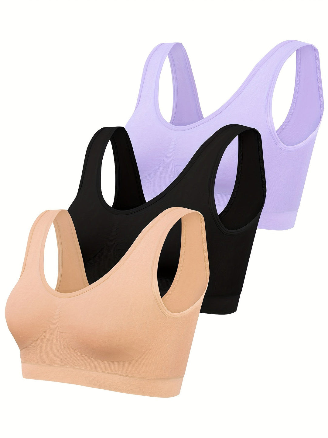 Everyday women's activewear: 3-piece set with seamless bra, tank top, and comfortable fit.