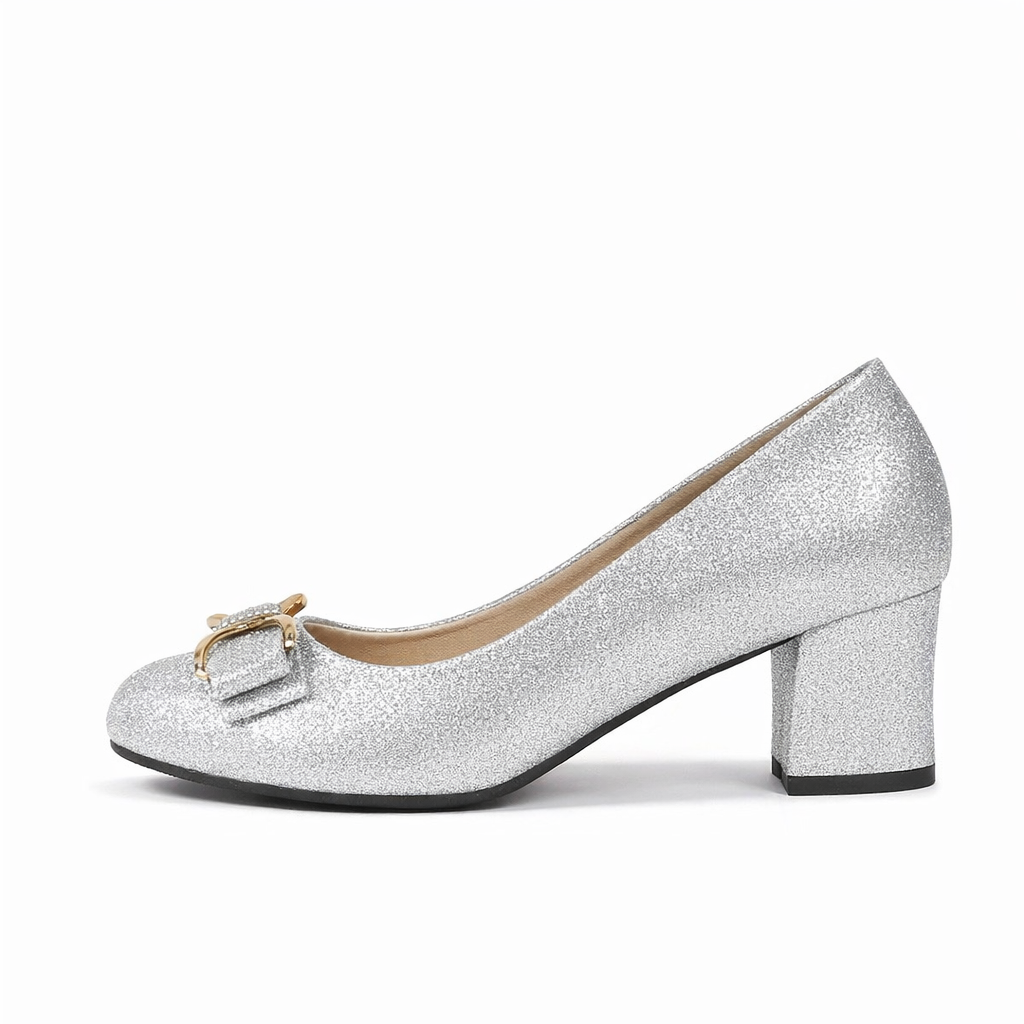 Comfortable & stylish women's block heel pumps with a pretty bow detail.