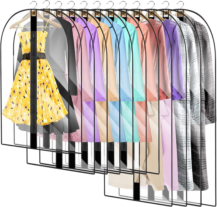 Dustproof 71-inch garment cover for long coats, gowns, and delicate apparel storage.
