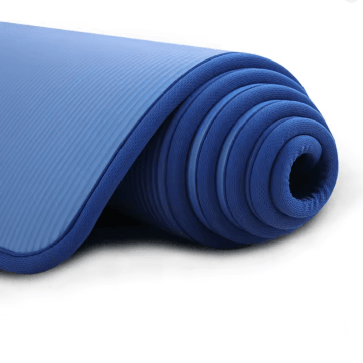 Comfortable extra thick mat for home gym stretching & yoga, featuring anti-slip TPE foam for stability.