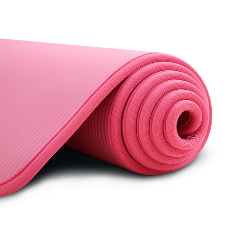 Unisex extra thick TPE yoga mat with anti-slip ribbed structure for enhanced comfort, stability, & joint support.