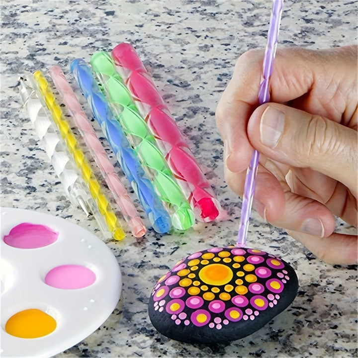 Beginner-friendly mandala dotting tools set for DIY rock art, ceramic, wood painting, and craft projects.