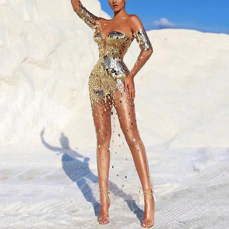 Stunning gold long formal evening gown for women, an elegant temperament dress perfect for banquets & parties.