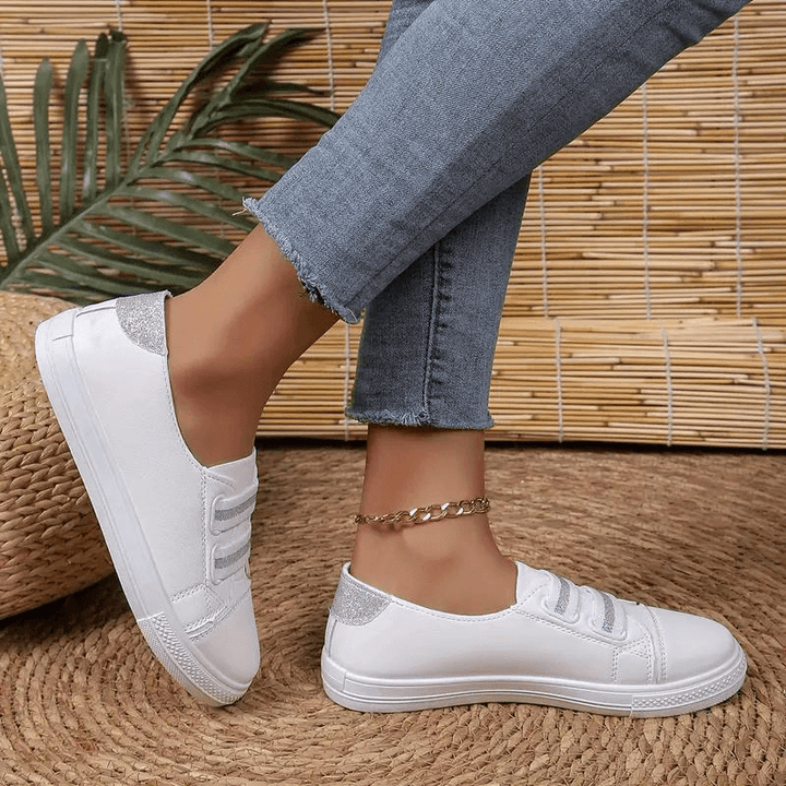 Women's Slip-On Trainers - Rounded Toe - Durable Sole