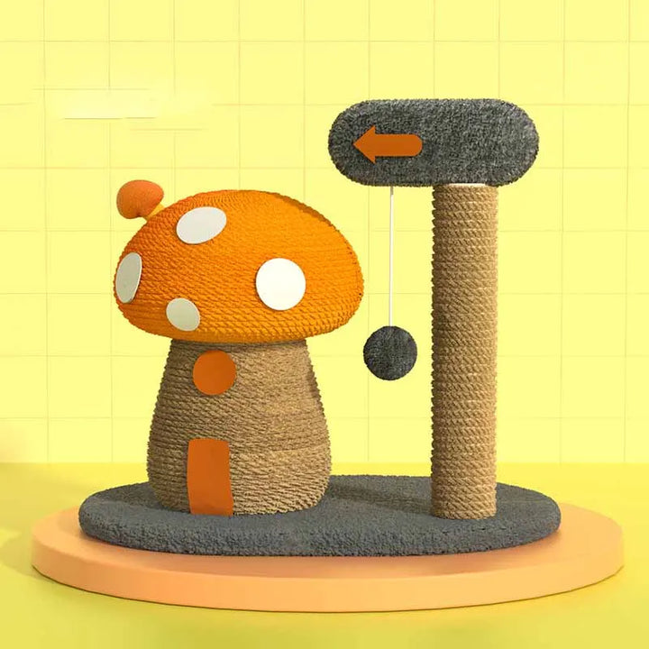 Modern cat scratching post with interactive features. A durable pet toy for feline exercise and healthy claws.