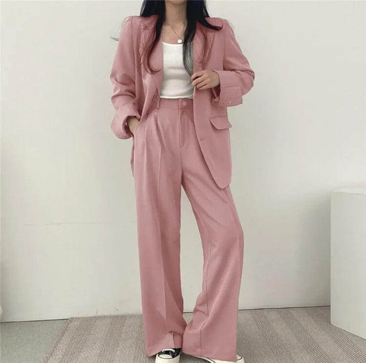 Women's Tailored Blazer and Straight-Leg Pants Set