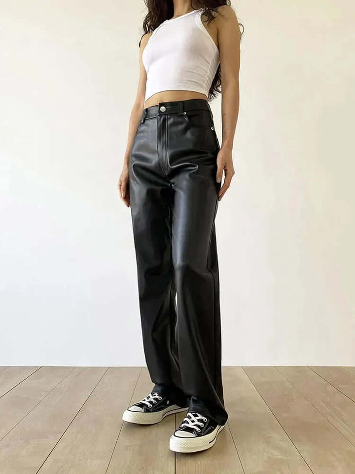 Women's High-Waist Straight Leg Vintage Pants