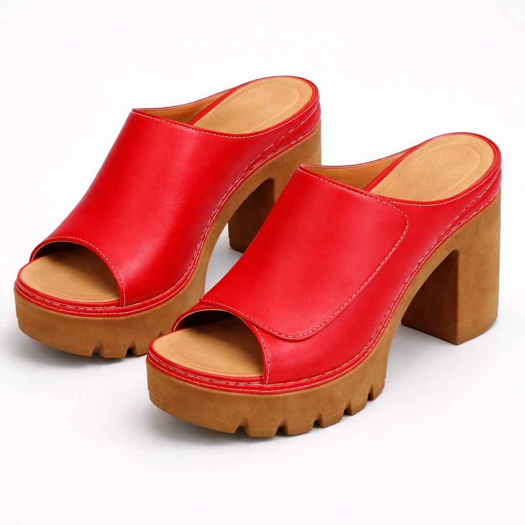Premium women's platform fashion heels, slip-on design for effortless elegance & all-day comfort.