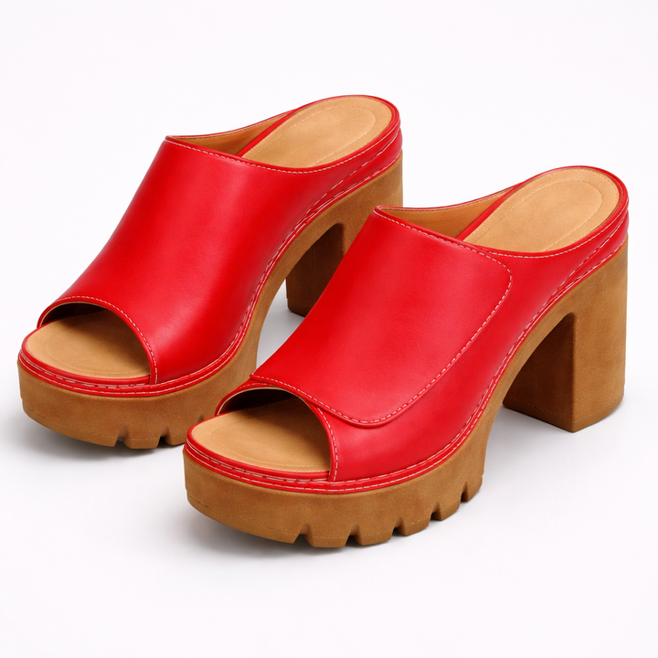Premium women's platform fashion heels, slip-on design for effortless elegance & all-day comfort.