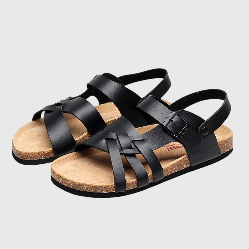 Stylish women's orthopaedic sandals with arch support, great for casual summer comfort & foot health.